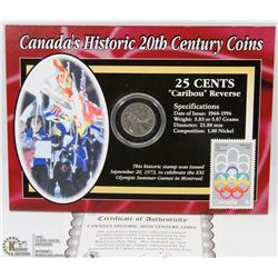 CANADIAN CARIBOU & STAMP SET.