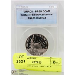 1986-S ANACS PR68 USA HALF DOLLAR.