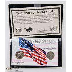 UNITED WE STAND 2 COIN US SET 1930 QUARTER AND