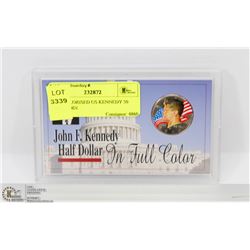 2000 COLORIZED US KENNEDY 50 CENT COIN.