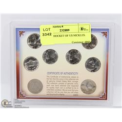 SET OF 8 HOCKEY OF US NICKELS.