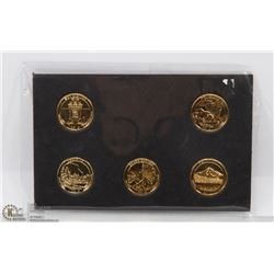 SET OF 5 GOLD PLATED USA QUARTERS