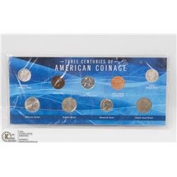 9PC THREE CENTURY AMERICA COIN SET INCL 1980,