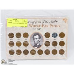 SET OF 20 WHEAT PENNIES 1934-1958.