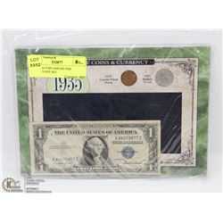 1935 USA COIN AND SILVER CERTIFICATE SET.
