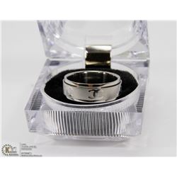 STAINLESS STEEL CHANEL LOGO RING