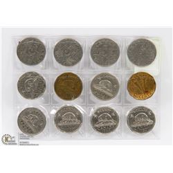 COLLECTION OF 12 CANADIAN 5 CENT COINS