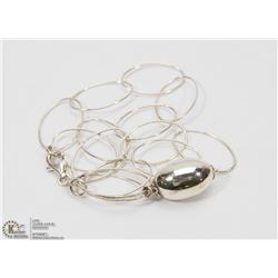 STERLING SILVER DOUBLE BAND BRACELET.