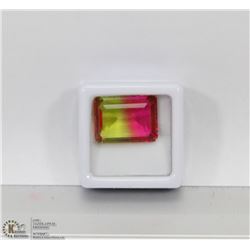 #34-MULTI-COLOR TOURMALINE EMERALD SHAPE  15.40CT