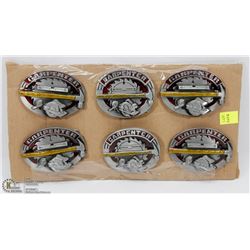 LOT OF 6 "CARPENTER" BELT BUCKLES