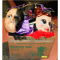 BOX OF ASSORTED HALLOWEEN ITEMS.