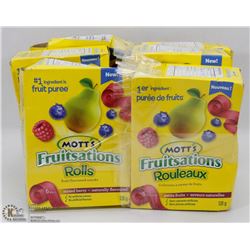 6 BOXES OF 6 MOTTS FRUITSATIONS & ROLLS SNACKS.