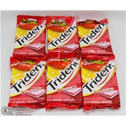6 PACKS OF 3 TRIDENT LAYERS GUM - STRAWBERRY &