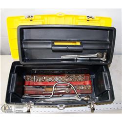 STANLEY TOOL BOX YELLOW AND BLACK WITH 1/2 AND