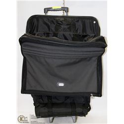 DRESS SUITCASE  AND ROLLING CANVAS LAPTOP BAG.