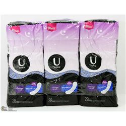 3 PACKS OF KOTEX OVERNIGHT SECURITY MAXI PADS