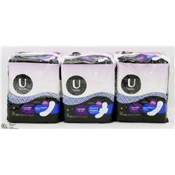3 PACKS OF KOTEX OVERNIGHT SECURITY MAXI PADS