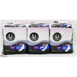 3 PACKS OF KOTEX OVERNIGHT SECURITY MAXI PADS