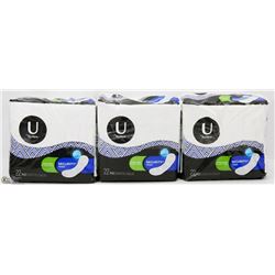 3 ASSORTED PACKS OF KOTEX SECURITY MAXI PADS