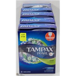5 BOXES OF TAMPAX PEARL TAMPONS