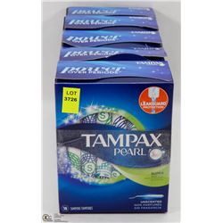 5 BOXES OF TAMPAX PEARL TAMPONS