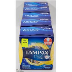 5 BOXES OF TAMPAX POCKET PEARL TAMPONS