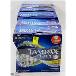 5 BOXES OF TAMPAX PEARL TAMPONS
