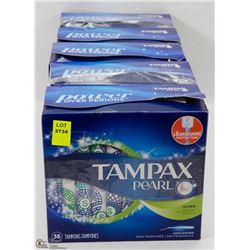 5 BOXES OF TAMPAX PEARL TAMPONS