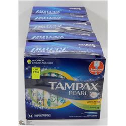 5 BOXES OF TAMPAX PEARL TAMPONS