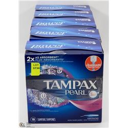 5 BOXES OF TAMPAX PEARL TAMPONS