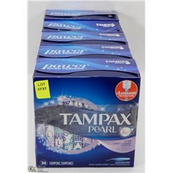 5 BOXES OF TAMPAX PEARL TAMPONS
