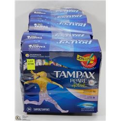 5 BOXES OF TAMPAX PEARL TAMPONS