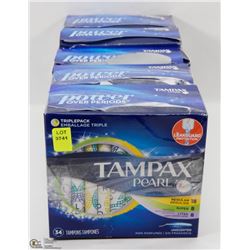 5 BOXES OF TAMPAX PEARL TAMPONS