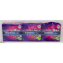 3 BOXES OF TAMPAX RADIANT TAMPONS
