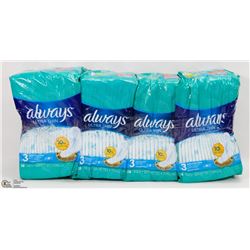 4 PACKS OF ALWAYS ULTRA THIN PADS