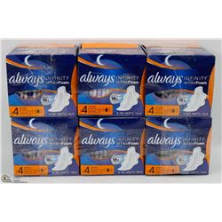 6 BOXES OF ALWAYS INFINITY FLEX FOAM PADS