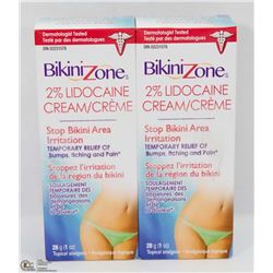 LOT OF 2 BIKINI ZONE 2% LIDOCAINE CREAM