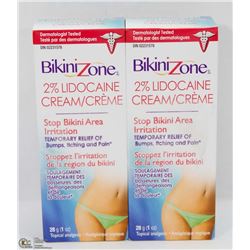 LOT OF 2 BIKINI ZONE 2% LIDOCAINE CREAM