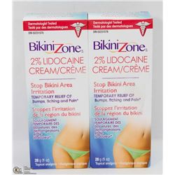 LOT OF 2 BIKINI ZONE 2% LIDOCAINE CREAM