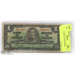 1937 CANADIAN 1 DOLLAR BILL