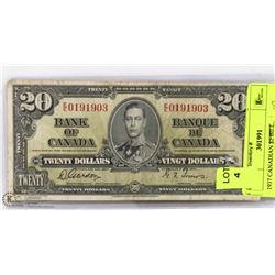 1937 CANADIAN $20 BILL