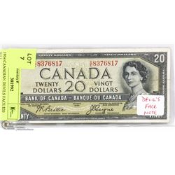 1954 CANADIAN DEVILS FACE $20 BILL