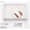 Image 1 : 14K YELLOW GOLD PAIR OF RUBY EARRINGS WITH COA
