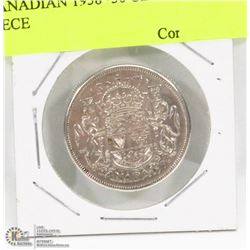 CANADIAN 1958 -50 CENT SILVER  PIECE