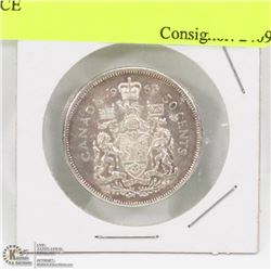 CANADIAN 1965 -50 CENT SILVER PIECE