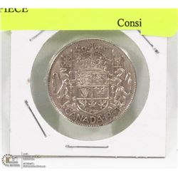 CANADIAN 1950 -50 CENT SILVER PIECE