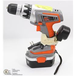 TERRATEK 18V CORDLESS DRILL WITH CHARGER &