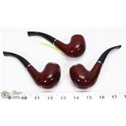 3 UNUSED  TOBACCO PIPES.