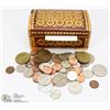 Image 1 : UKRAINIAN WOODEN BOX OF OLD COINS