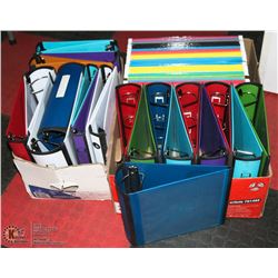 2 BOXES OF BINDERS & 1 BOX OF FILE FOLDERS